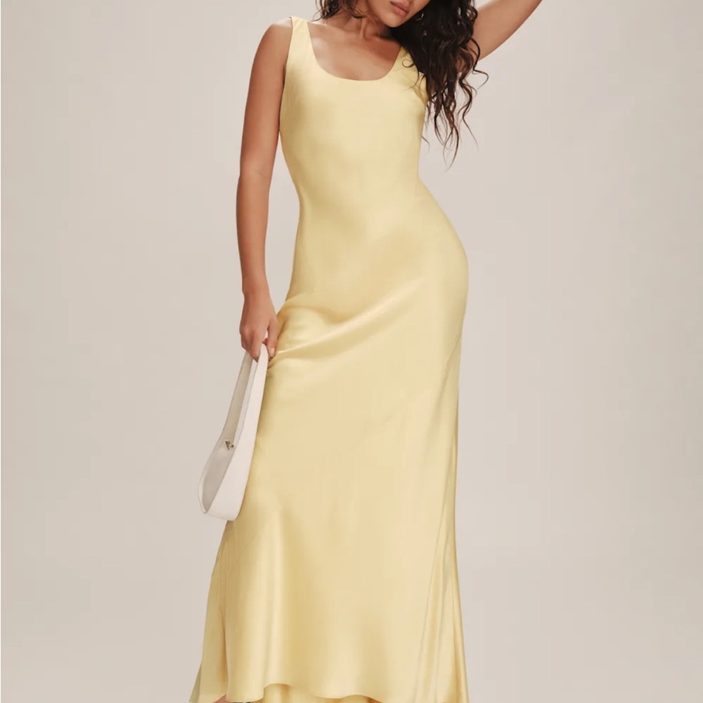 Reformation Sapphira Satin Dress Champagne - Size 4